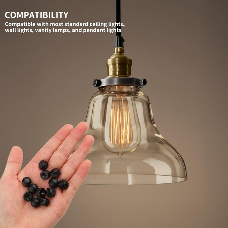 Pretwad 8 Pack M4 Screw Caps for Light Fixtures - Black Ceiling Lamp Shade Holder Replacement Parts, Lamp Screw Cap Cover, Lamps Finals Decorative Hardware Lamps Knob Nuts for Chandeliers & Wall Lights - Image 4